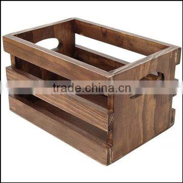 Handmade fruit storage customized new design wooden crate box organizer