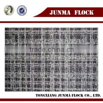 Manufacturer China Textile Fashion design check Floral pattern three proofing print flocking sofa fabric