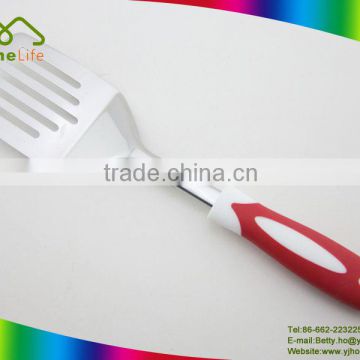 stainless steel pancake turner with TPR Handle, stainless steel slotted turner cooking spatula