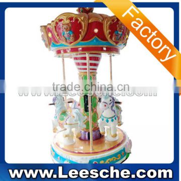 children rides game amusement park rides 3 seats mini electric carousel horse for kids