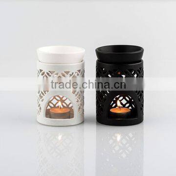 Wholesale White and black Ceramic Fragrance Oil Burner Tart Warmer