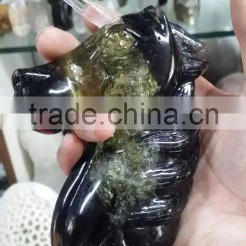 Natural Smoke Citrine Quartz Crystal Unicorn Hippocampus Manual Carvings photo-5