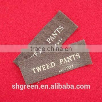 Pants printing grey cotton label tags