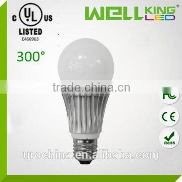 CE RoHS UL approved E26 E27 led bulb 7w equal to 14w cfl 60w incandescent