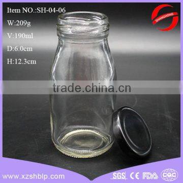 190ml clear glass milk bottle of concise style wholesale