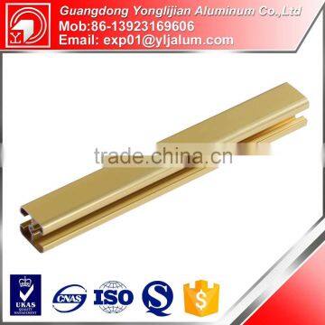 Golden Polished Aluminum Extrusion Profiles for Sliding Door Wardrobes photo-2