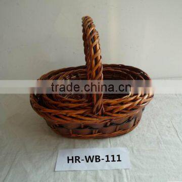 bulk cheap wicker basket with hanle and liner hot sell