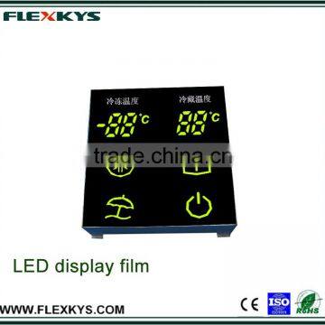 LED display module membrane overlay for refrigerator