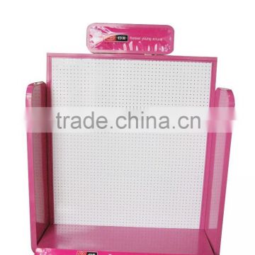 Custom high quality cosmetic shop counter design/cosmetic shelving rack/cosmetics display units