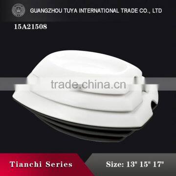 Square Design Special Style Pure White Ceramic Dinner Set photo-2