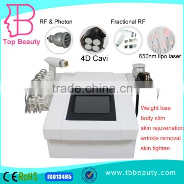 Multifunction 4d cavitaion Vacuum roller rf with fractional rf lipo laser slimming machine for beauty salon