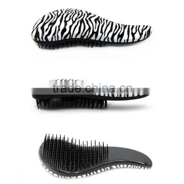 2016 Beautiful soft-touch white zebra feeling anti-static detangle hair comb