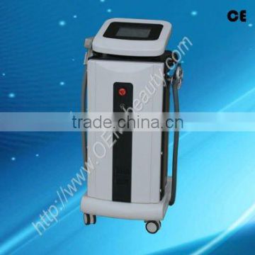 CE approval e light IPL+bipolar RF laser beauty machine for hair,fleck,pigment,tattoo removal and skin rejuvenation