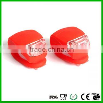 Hot silicone bike light 2 pcs/set front and rear LED light