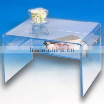 acrylic coffee table with shelf-TV display stand