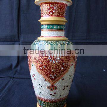 Natural Marble Stone Flower Vase Pot Home Decor Gift Xmas Gift Handmade Rich Art And Craft photo-2