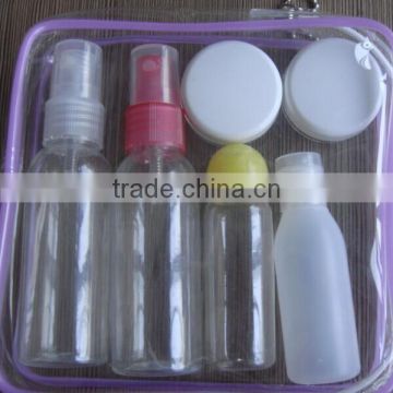 2014 Top-grade and beautiful plastic travel cosmetic bottle set TS-01 for European traveler