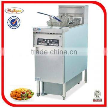 Jieguan Hot sale Vertical 2-tank Computer Fryer with Oil Filter Cart 2-basket DF-34A 0086-13632272289