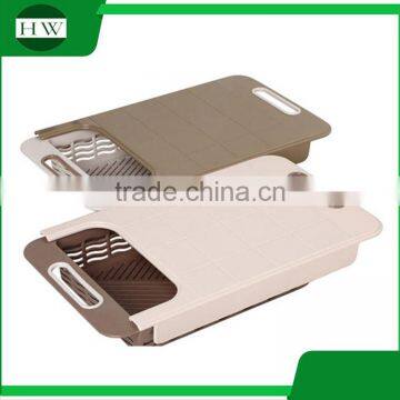 2 in 1 Square Plastic Hanging Folding Vegetable Meat Kitchen Chopping Cutting Board With Draining Rack Storage Box photo-2
