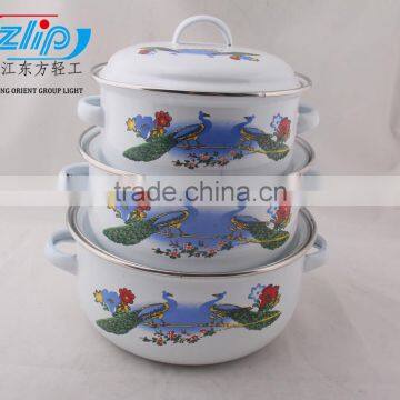 3 Pcs Casserole Straight Shape W/Metal Cover Dark Color Decor