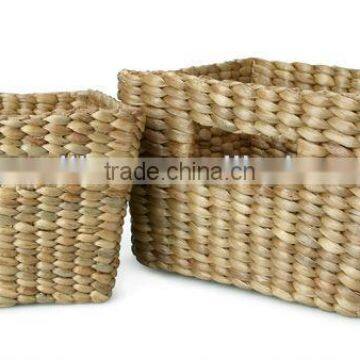 Handmade water hyacinth storage baskets