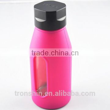 Custom made food grade silicone bottle sleeve for glass water bottle