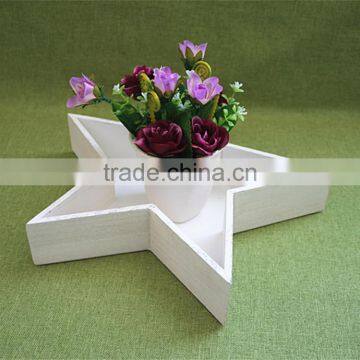 Good Price Trade Assurance Unique Wooden Personalized Star Heart Shaped Flower Pot Decorative Wood Flower Trays photo-6