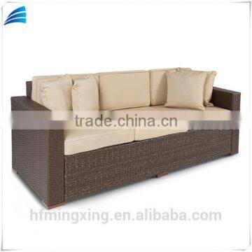 Outdoor patio resin wicker wholesale best price three seater lounge sofa