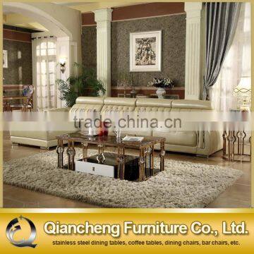 2017 Rose Golden Stainless Steel Coffee Table Set photo-3