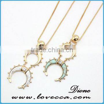 fashion jewelry white stone necklace chain turquoise necklace