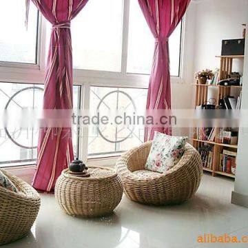 natural material wicker wowen household sofa with elegant lining (factory provide)