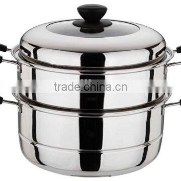 2 Layers Stainless Steel Steamer Pot With Bakelite Handle photo-3