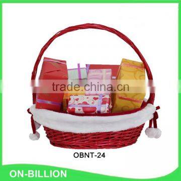 Hand woven wicker material christmas fruit baskets