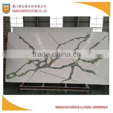 White Carrara Artificial Quartz Slab for Decoration