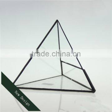 Three Pyramid Score+solder Drilling Succulents Borosilicate Glass Triangular Glass Greenhouse photo-2