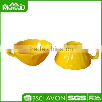 Western design best selling solid yellow melamine wholesale plastic custom tea cups