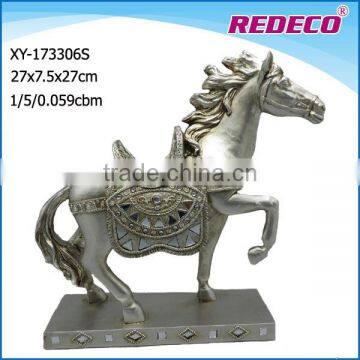 custom home decorative silver polyresin horse sculpture