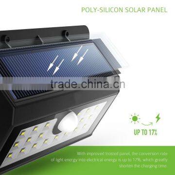 Garden Wall PIR Sensor Lamp, Outdoor Waterproof Solar Motion LED Light, Security Lights, Wall Light, Black, White photo-4