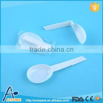 Professional white disposable mini plastic folding spoon for soup