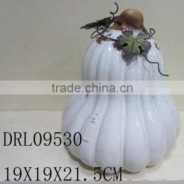 White Pumpkin Ceramic Decorations Festival Holloween Decorations photo-3