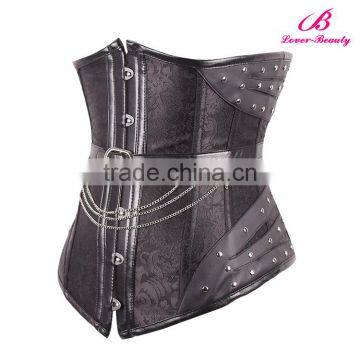 Black Overbust Waist Cincher Vest Shapewear Thermal Waist Corset Steampunk Wholesale photo-5