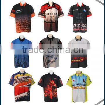 Sports wear producing racing pit crew shirt wholesale