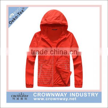 good quality mens custom foldable running jacket windbreaker