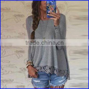 Custom Long Sleeve Sexy Lace Shirt Crochet Embroidery Latest Shirt Designs for Women