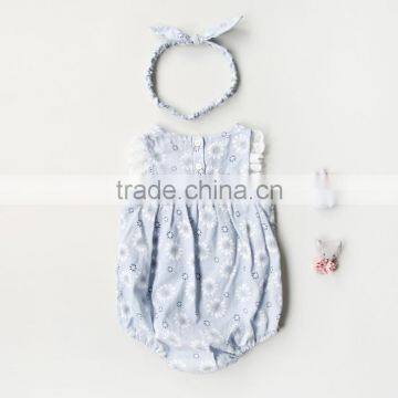 New Design Baby Floral Printed Romper With Lace Infront photo-2