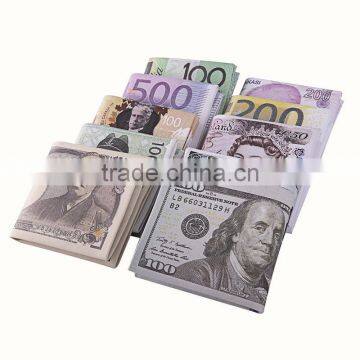 New Creative Gift PU Material Wallet Short Novelty Style Banknotes Money Printed Purse