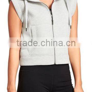 cheap price gray bomber vest manufacturer wholesale plain sleeveless hoodie for woman