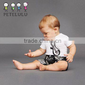 100% Cotton Button Crotch Guitar Romper Wholesale Clothing Baby China