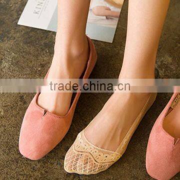 Zm35589a New Model Ladies Fancy Short Lace Boat Socks photo-2