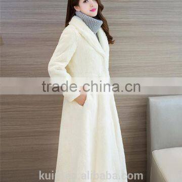 2016 Fur Coat Women's New 2016 Winter Overcoat Female Outerwear Real Rabbit Fur With Long DesignThicken Warm Top Fur Jacket photo-2